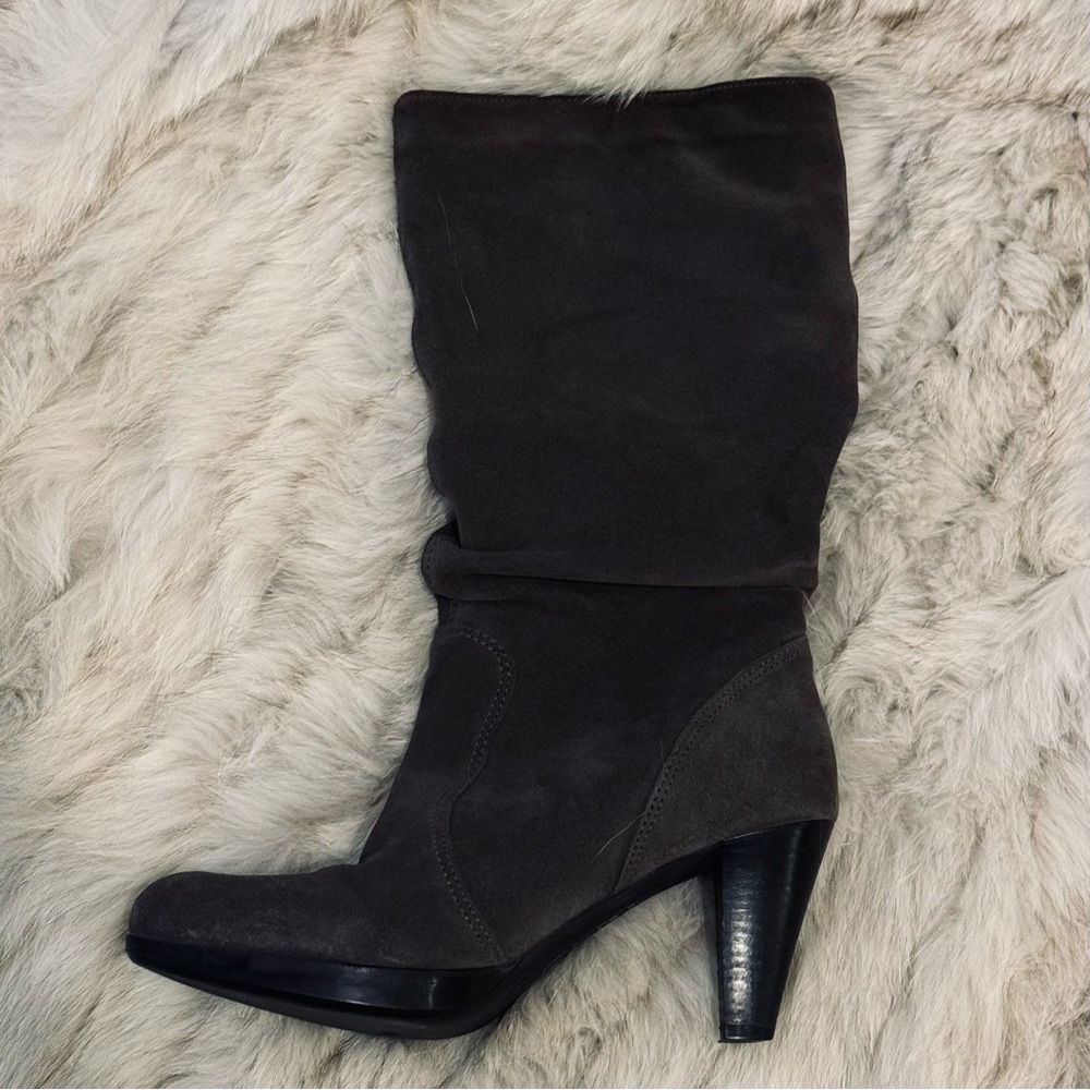 La Canadienne Women's Gray Suede Slouchy High Heel Boots Size 7 WORN ONCE $635 - Picture 7 of 10